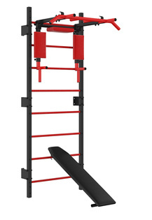 Drabinka gimnastyczna 4w1 + drążek do podciągania/poręcz z oparciem + ławeczka