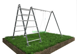 Huśtawka z drabinką , stelaż metalowy ST60-2