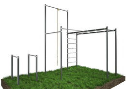 Zestaw ogrodowy drążek, poręcze, drabinka , STREET workout  ZO2-60 Lina GRATIS