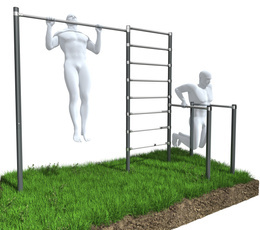 Zestaw ogrodowy drążek, poręcze, drabinka , STREET workout  ZO6-60
